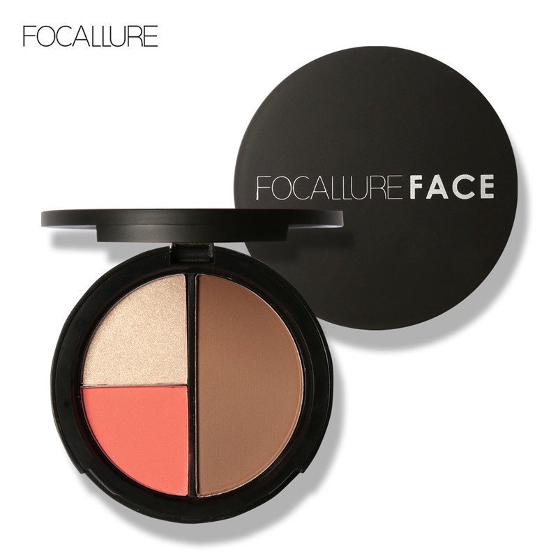 FOCALLURE Trio Blush Highlight & Contour Palette FA20 Nextcool